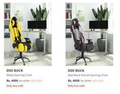 Myntra : Upto 81% OFF | Doe Buck Gaming Chair Starts At Rs 4799 + Use Coupon Code To get Extra Discount