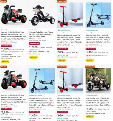 Upto 86% off on Kidsmate Cycles for kids | Starts At Rs.699