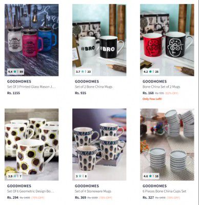 Upto 88% Off Goodhomes Cups And Mugs  Starts At ₹59