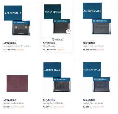 Myntra: Upto 90% OFF - Aeropostale Wallets Starting At Rs.149