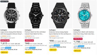 Amazon: Upto 82% OFF On Carlington Watch  | Starts At Rs.999
