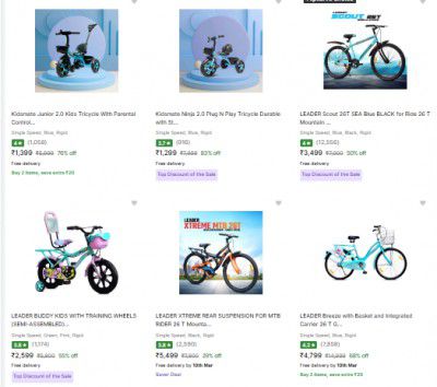 Upto 82% Off On Leader Cycles Starts At ₹399