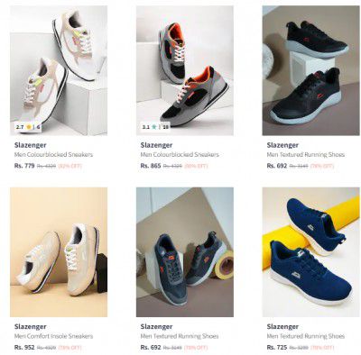 Myntra : Upto 82% Off On Slazenger Shoes
