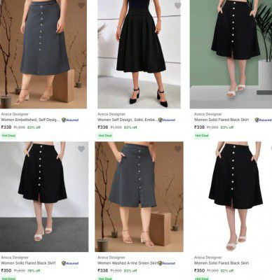 Upto 83% OFF - Areca Designer Womens Skirts | Starts At Rs.338