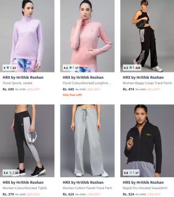 Myntra : Up to 85% OFF - HRX by Hrithik Roshan Women Clothing