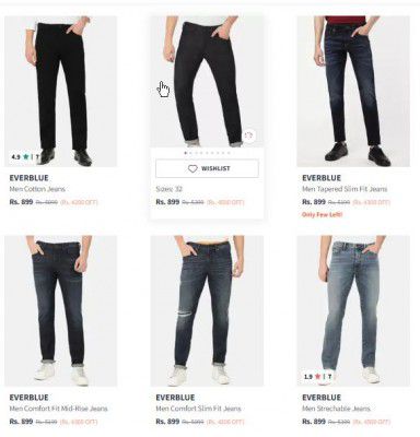 Myntra: Upto 83% OFF On EVERBLUE Jeans For Mens | Starts At ₹899