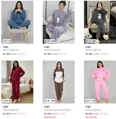 Myntra: Upto 83% OFF On Lugo Night suit For Womens | Starts At ₹398