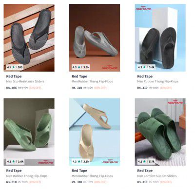 UP TO 88% OFF | Red Tape Men's Sliders | Start At ₹274