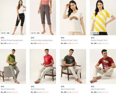 Myntra : Upto 84% OFF ON ETC Clothing I Starts at Rs 129
