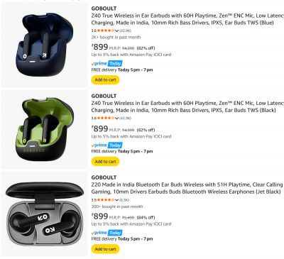 Upto 84% Off On GOBOULT Earbuds | Start At Rs 899
