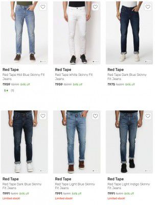 Upto 84% Off On Red tape Jeans | Start At Rs 939