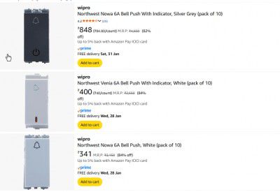 Amazon: Upto 84% OFF On Wipro Door Bells | Starts At Rs.341