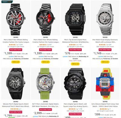 Upto 84% Off - SKMEI Watches | starting From Rs.399 