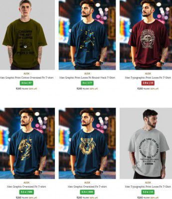 Ajio : Up to 86% OFF - Ausk Clothings | For Mens