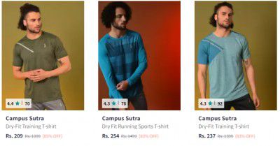 Myntra : Upto 80% Off Campus Sutra T-Shirt's For Men's Starts @ ₹149