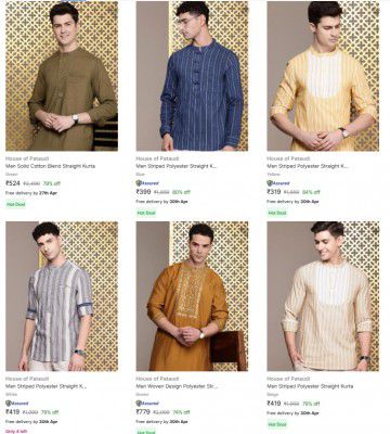 Upto 85% Off House Of Pataudi Men's Kurta