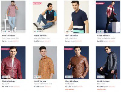 Upto 88% Off - Mast & Harbour Clothing For Men's | Starts At Rs.191
