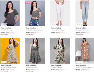 Upto 89% Off Mast & Harbour Clothing For Women's