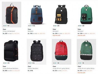 Myntra : UP TO 84% OFF - Gear Backpacks | Starts at Rs.199