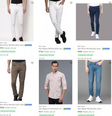 Upto 85% Off On RED TAPE Men's Clothing