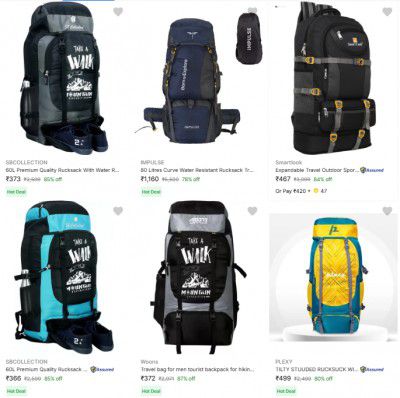 Upto 85% Off On Rucksacks | Starts At Rs 373