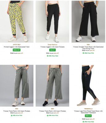 Upto 85% Off On  Women Track Pants | Start At Rs 200
