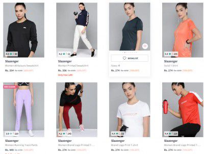 Flat 75% Off Slazenger Clothing For Women's