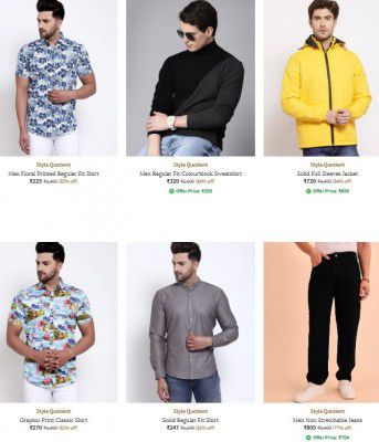 Ajio : Upto 85% OFF - Style Quotient Clothings | For Mens
