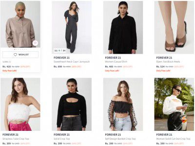 Upto 85% Off on FOREVER 21 Women's Clothing