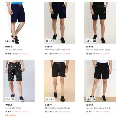 Upto 86% Off On Fubar Shorts |Start At Rs 199