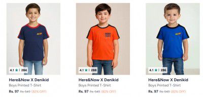 Upto 86% Off On Here&Now Boy's Clothing |Starting From Rs.97