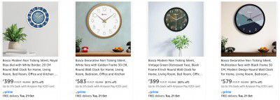 Amazon : Upto 87% OFF - Bosco Wall Clocks Starts At Rs 399