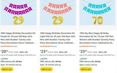Amazon:Upto 87% OFF On Birthday Decoration Items | Starts At Rs.18