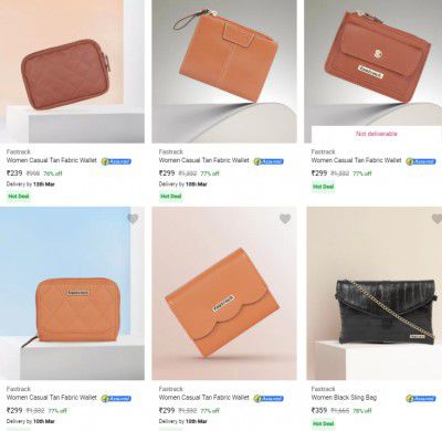 Upto 87% Off On Fastrack Wallets & Bags