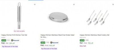 Flipkart: Upto 87% OFF On happy kitchen Cutlery | Starts At ₹40