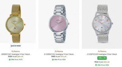 Ajio: Upto 87% Off On Maxima Watches | Starts at Rs 299