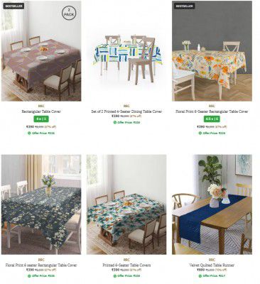 Ajio : Upto 88% OFF - RRC Table Covers | Start At Rs.360