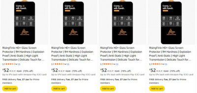 Amazon: Upto 87% OFF - Screenprotectors for iphone 16