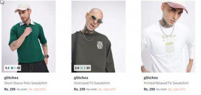 Myntra: Upto 82% OFF On Glitchez Sweatshirts For Mens | Starts At Rs.279