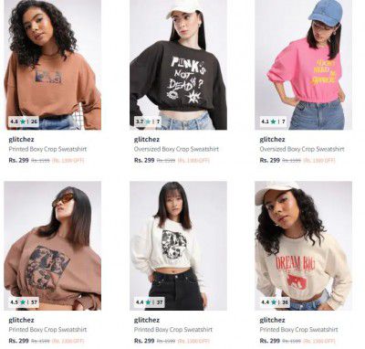Myntra: Upto 86% OFF On Glitchez Sweatshirts For Womens | Starts At Rs.322