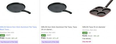 Flipkart : Upto 86% OFF ON Nirlon Tawas | Starts At Rs 225
