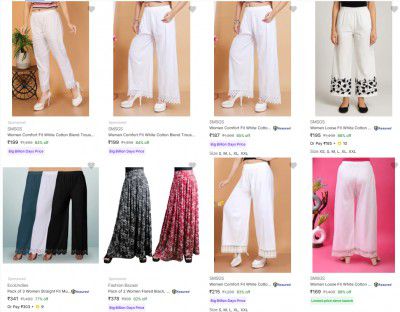 Flipkart : Upto 88% OFF On Smsgs Palazzos 