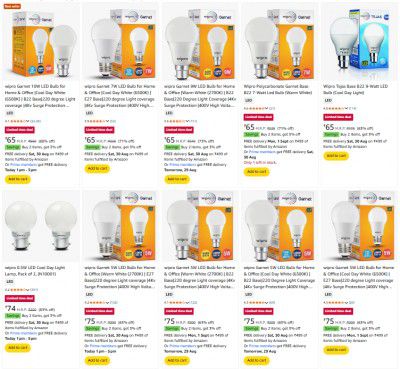 UP TO 87% OFF | Wipro LED's Bulbs | Starts At ₹55