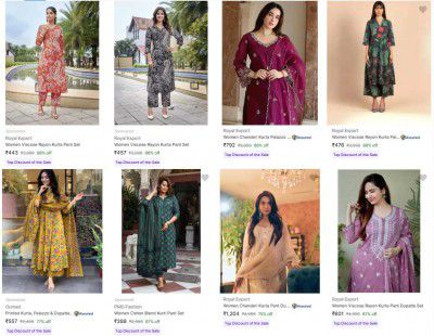 Flipkart : UPTO 91% OFF - Royal Export Womens Ethnic Sets