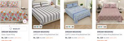 Myntra: Upto 89% OFF DREAM WEAVERZ Bedsheet