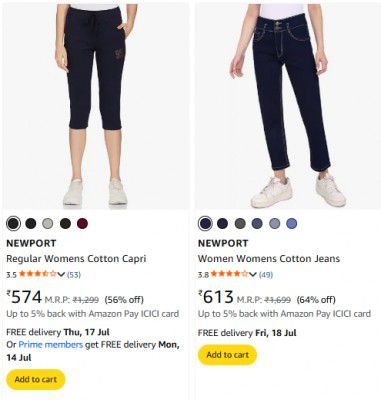 Amazon : Upto 89% Off On Newport Jeans | Starts At ₹344