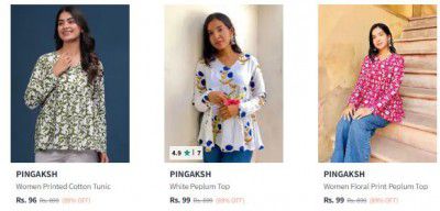 Myntra: Upto 89% OFF On PINGAKSH For Womens Tops | Starts At ₹96