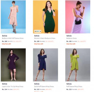 Myntra: Upto 90% OFF On Selvia Dresses | Start At ₹188