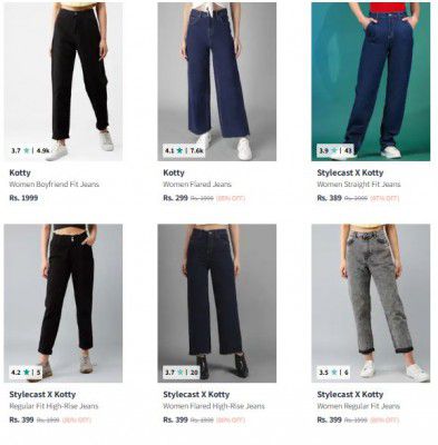 Myntra: UP TO 88% OFF | Stylecast X Kotty Jeans Starts At ₹374 | For Womens