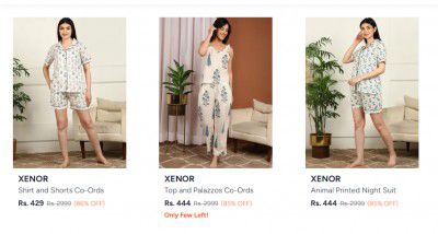 Upto 89% Off On Xenor Women's Co-ord Sets | Start At Rs 364